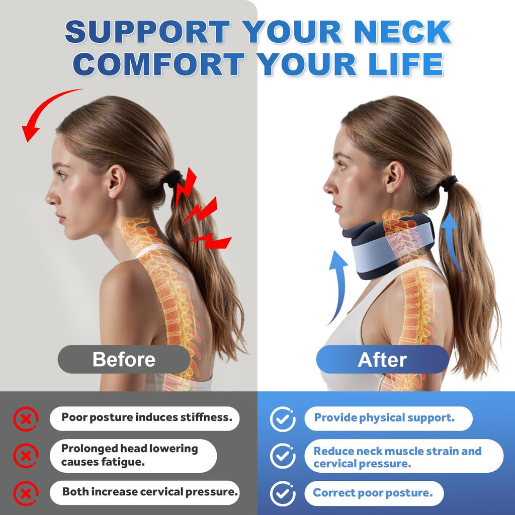 GVIIPK Ice Silk Neck Brace Cervical Collar for Support, Sleeping, Posture


