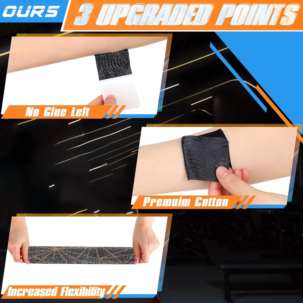 Geiserailie Pre-Cut Kinesiology Tape Athletic Sports Tape Waterproof Breathable


