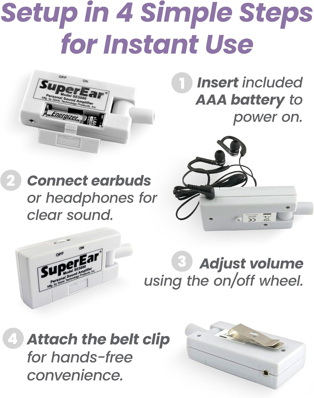 SuperEar SE5000 PSAP Personal Sound Amplifier for Seniors Hearing Aid Device

