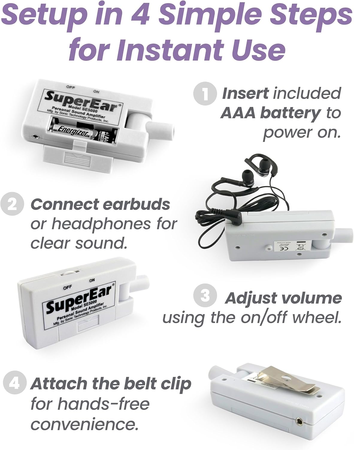 SuperEar SE5000 PSAP Personal Sound Amplifier for Seniors Hearing Aid Device

