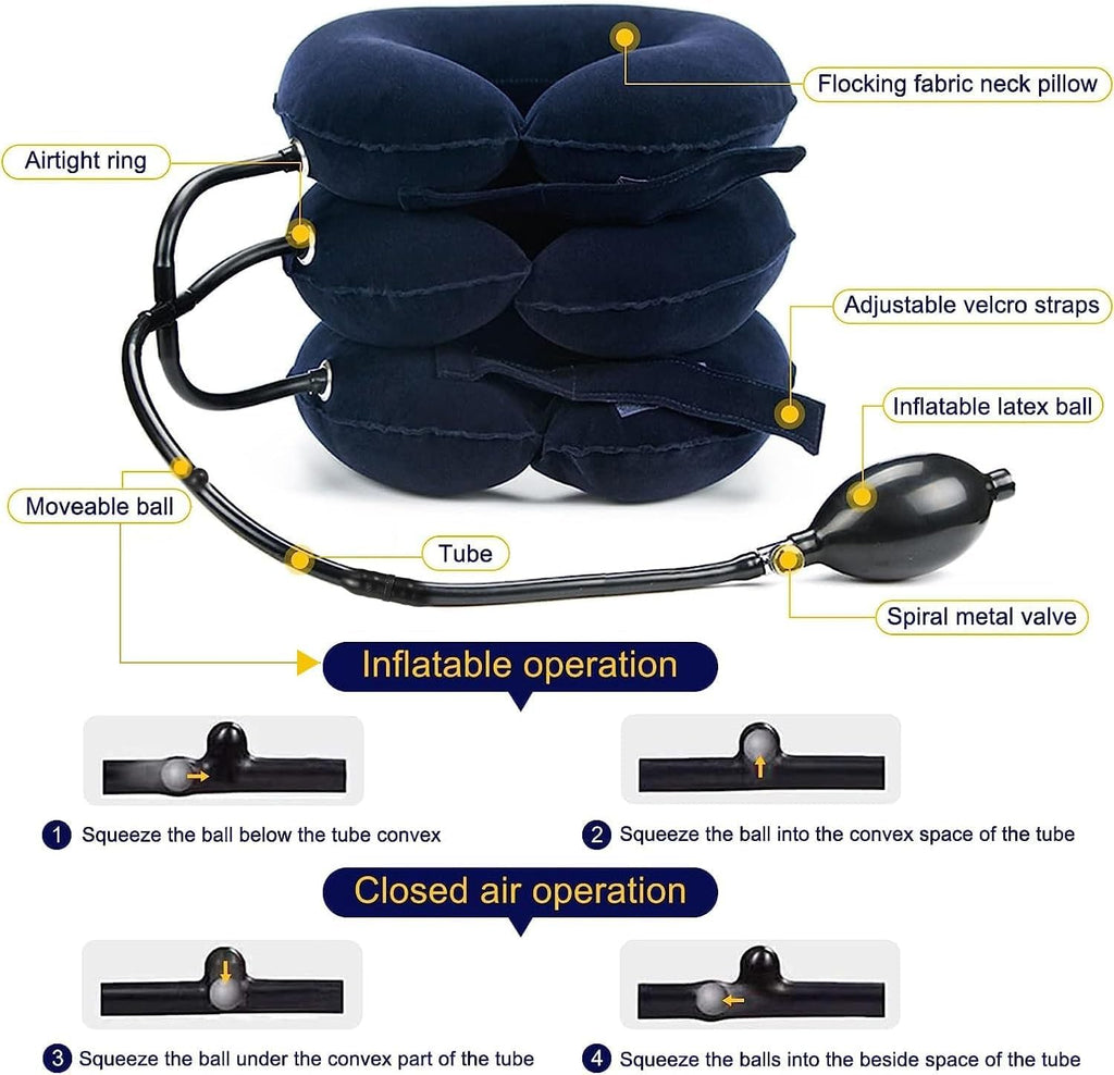 Inflatable Cervical Traction Device Neck Stretcher, Adjustable Neck Brace

