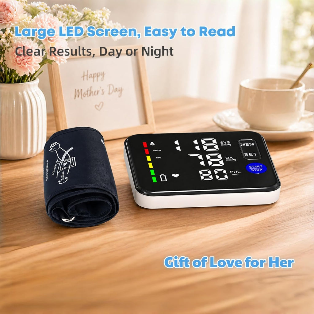 Guaever Rechargeable Upper Arm Blood Pressure Monitor with Large Screen and Voice

