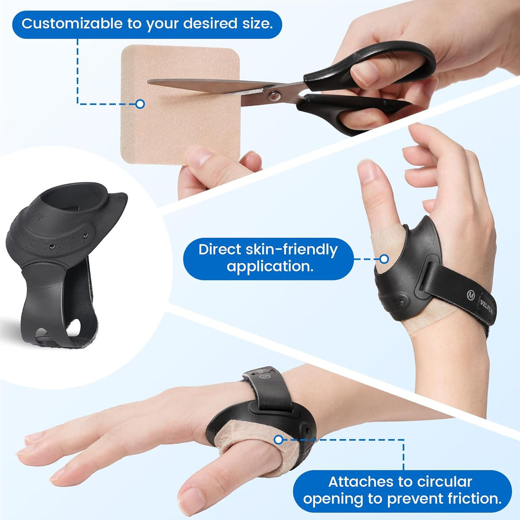 Velpeau CMC Thumb Brace, Flexible Rubber Thumb Splint for Arthritis Support

