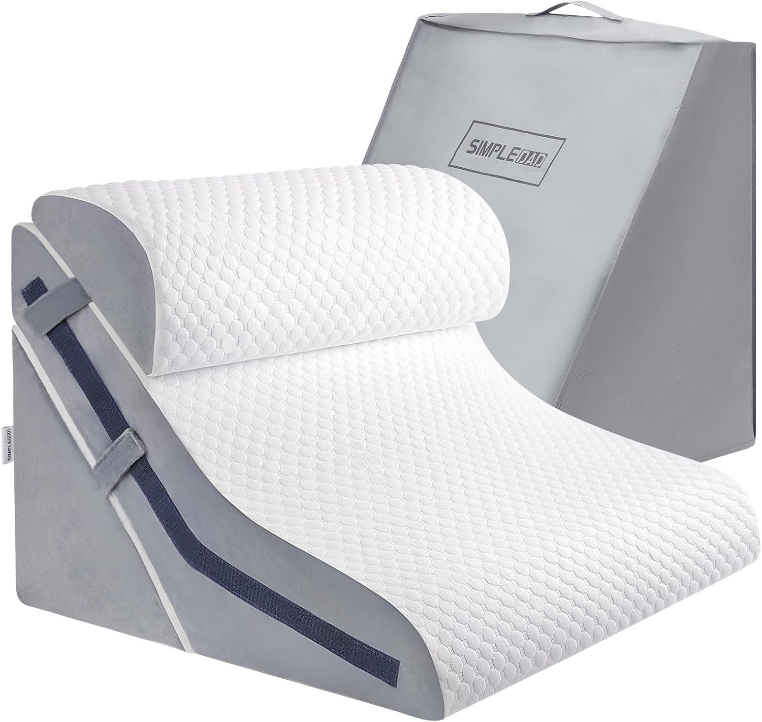 Bed Wedge Pillow Set for Sleeping, Memory Foam Incline Post Surgery Support

