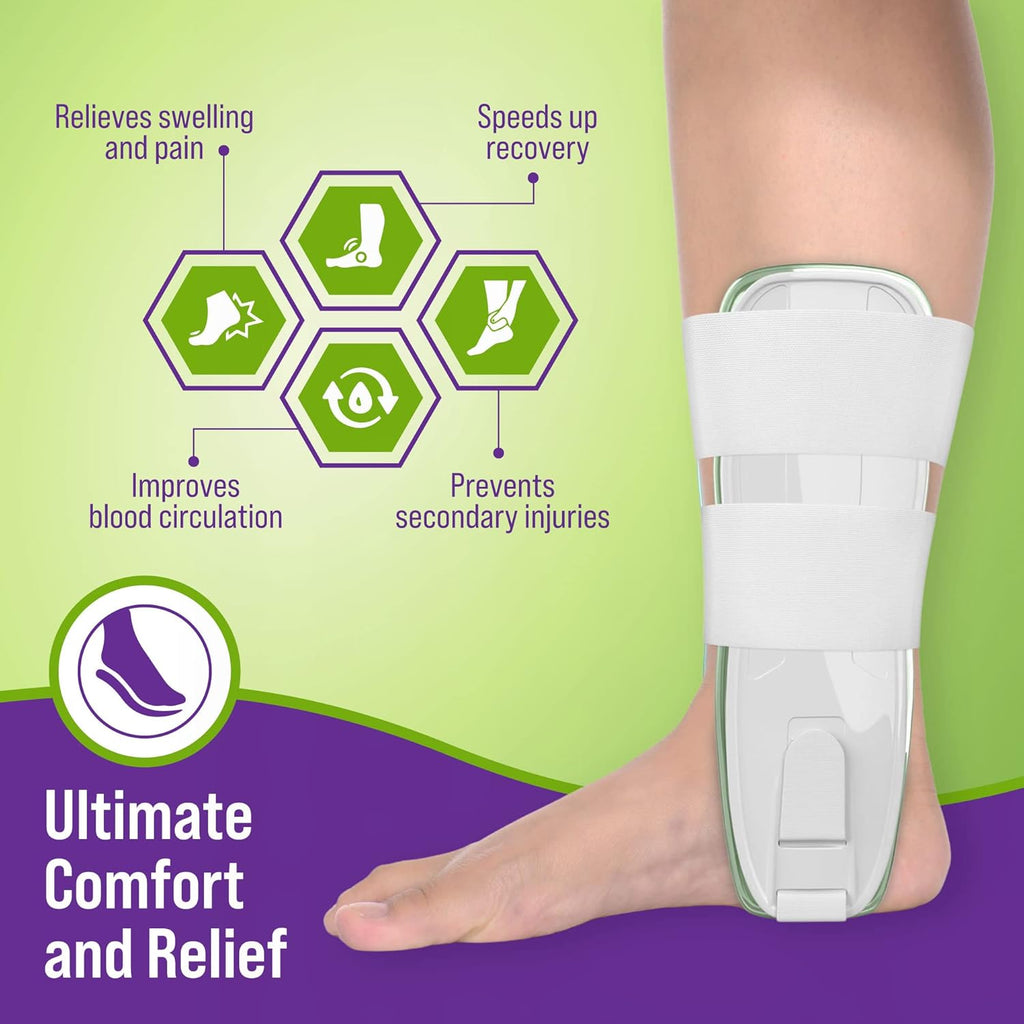 MARS WELLNESS Air Gel Ankle Stirrup Brace with Cold Therapy for Stabilized Support

