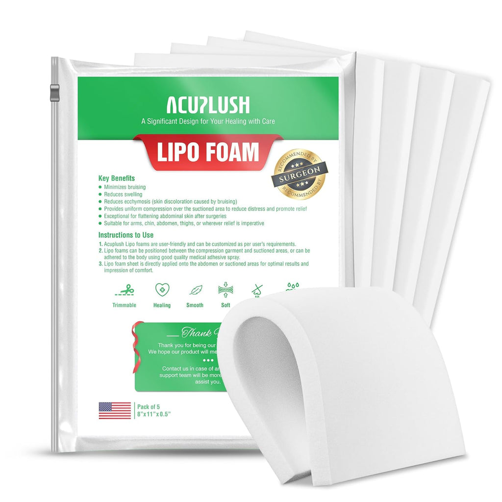 AcuPlush Lipo Foam Pads for Liposuction Recovery, Abdominal Support Board 8x11


