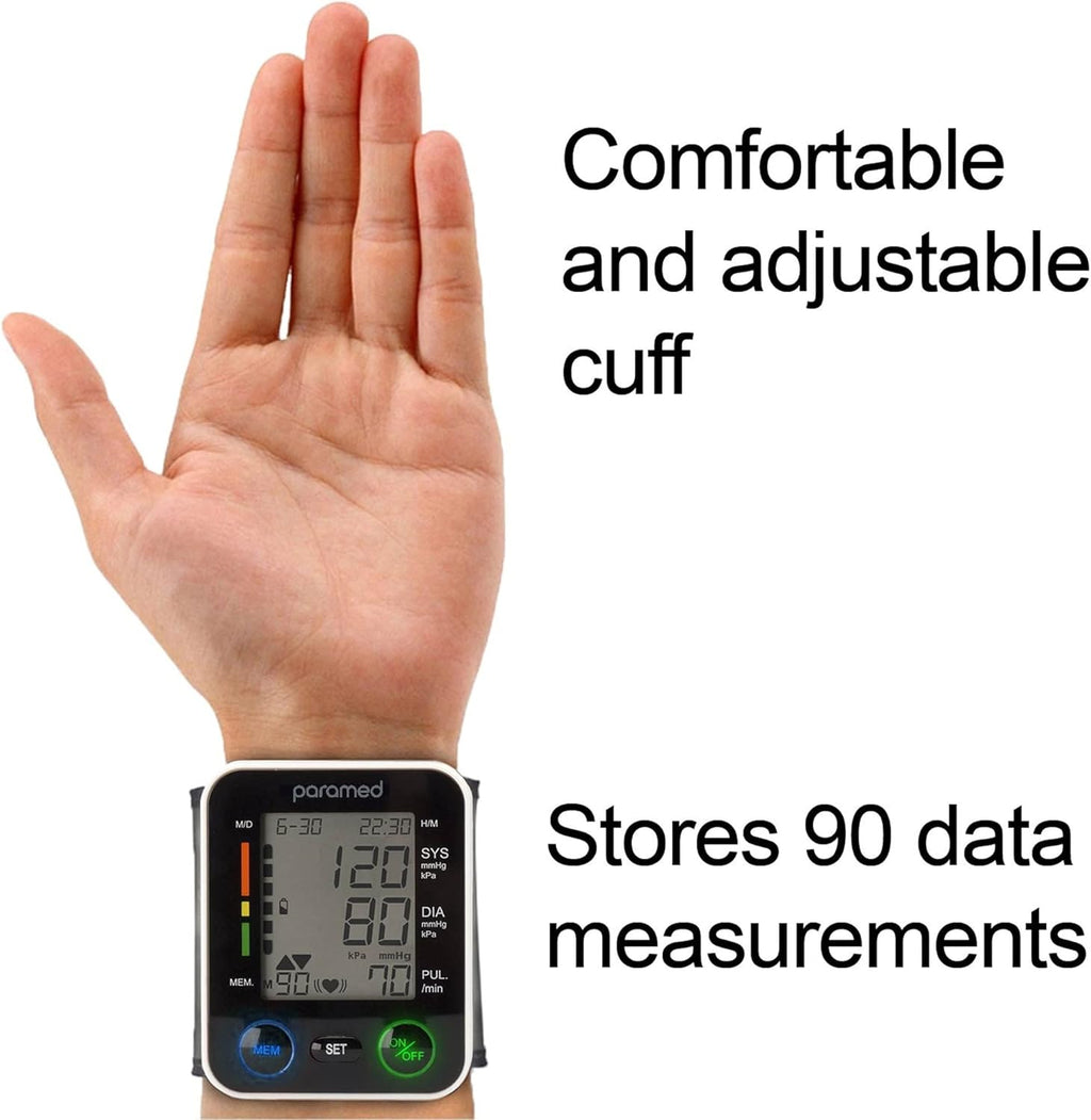PARAMED Automatic Wrist Blood Pressure Monitor with Irregular Heartbeat Detection

