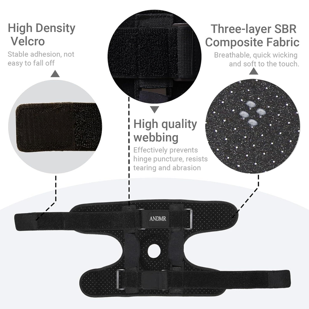 Knee Brace with Removable Dual Hinged Stabilizers and Patella Gel Pads

