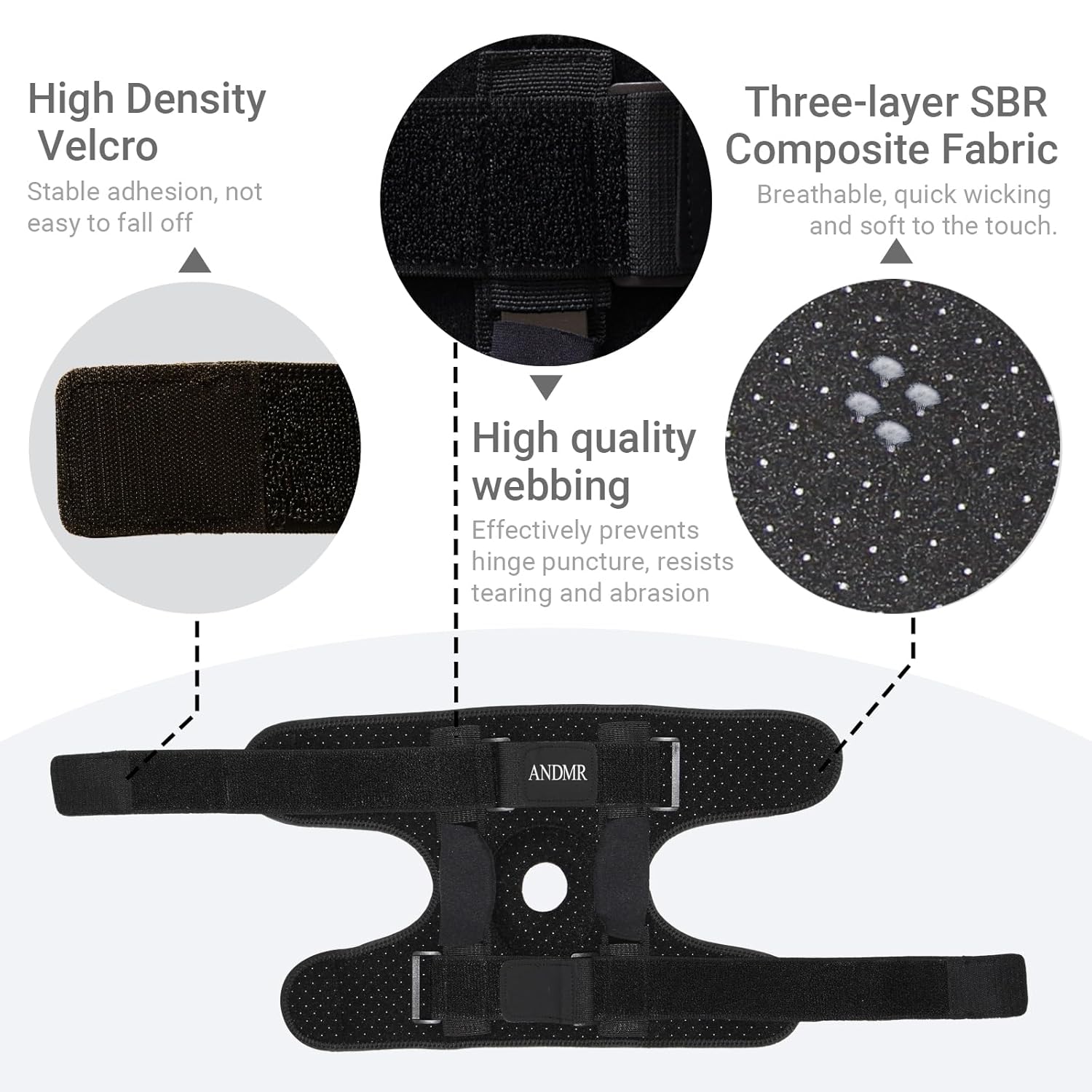 Knee Brace with Removable Dual Hinged Stabilizers and Patella Gel Pads

