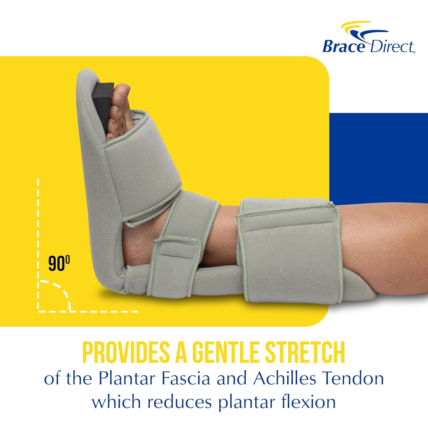 Brace Direct Padded Night Splint 90 Degree Sleeping Boot for Plantar Fasciitis

