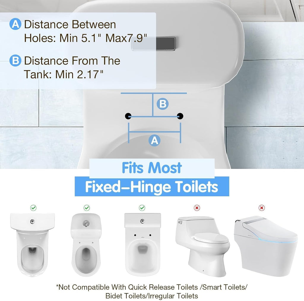 Toilet Safety Rails for Seniors Adjustable Toilet Grab Bars Handicap Support Frame

