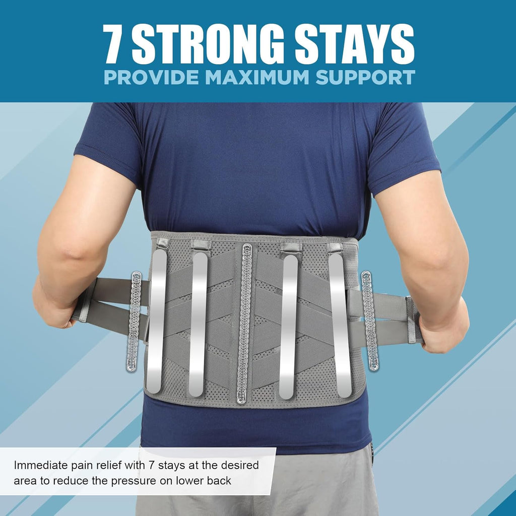 HONGJING Heated Back Support Brace with Rechargeable Battery for Lumbar Relief

