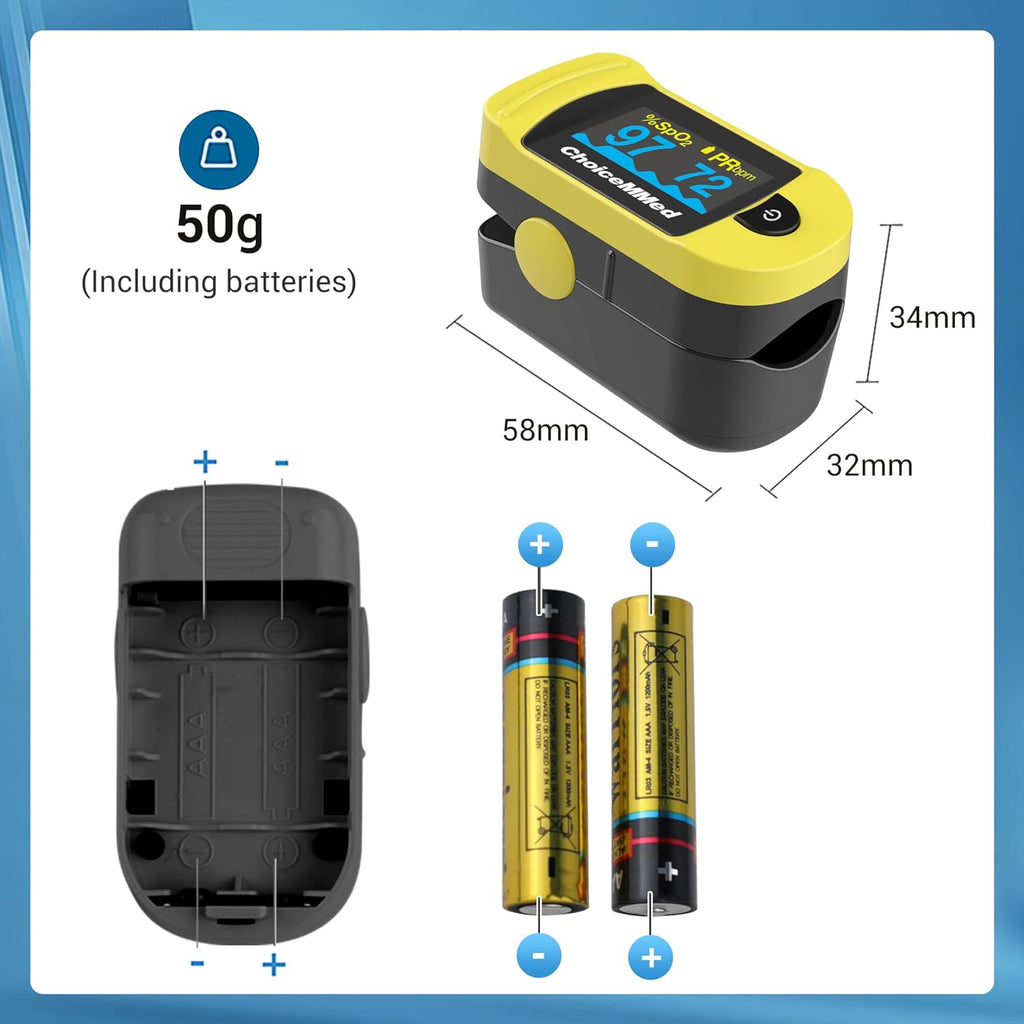 ChoiceMMed C20 Fingertip Pulse Oximeter with Large OLED Display, SPO2 Monitor

