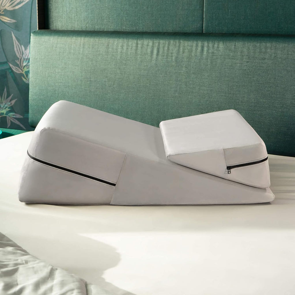 Avana Micro-Velvet Slant Wedge Bed Support Pillow for Back and Knee

