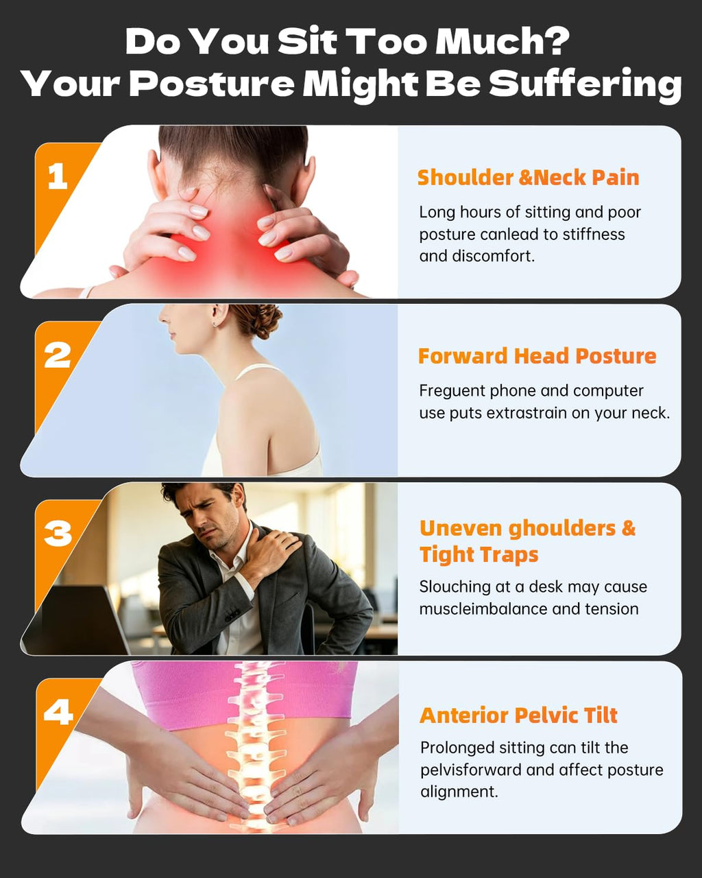 Posture Corrector for Women and Men, Dynamic Traction Back Brace for Back Pain


