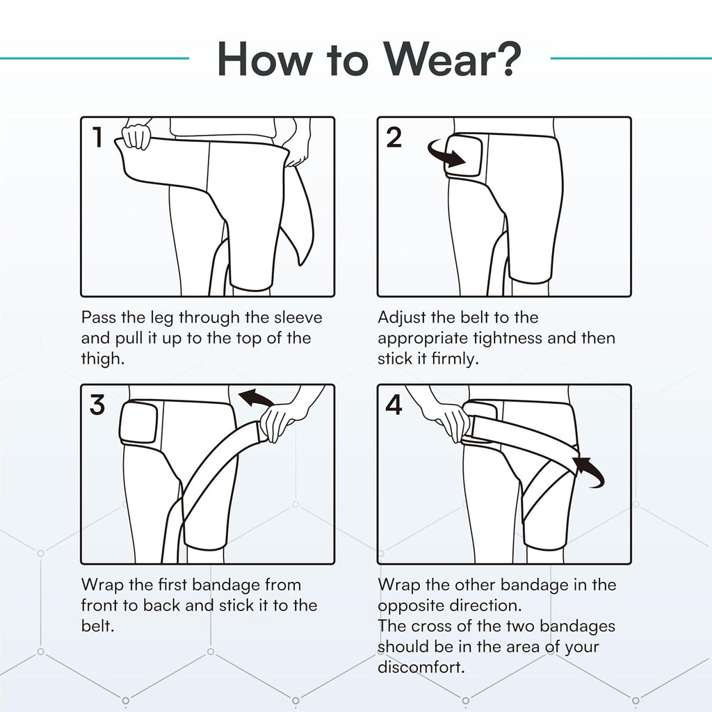 Vital Salveo Graphene Hip Brace for Women & Men, Hip & Thigh Compression Support

