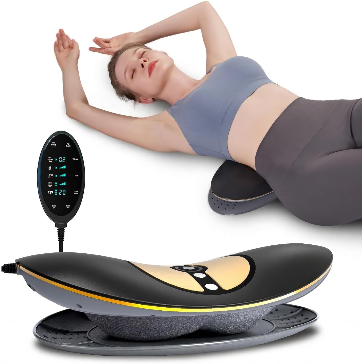 Electric Lumbar Traction Device with Adjustable Airbags, Heat and Vibration

