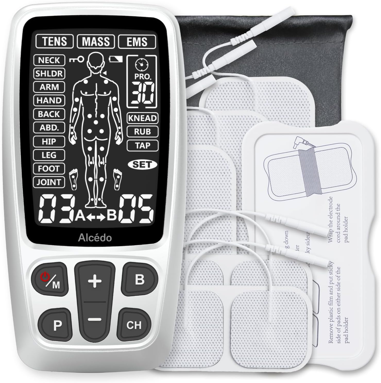 Alcedo TENS and EMS Muscle Stimulator Unit with Electric Pulse Massager, 41 Modes


