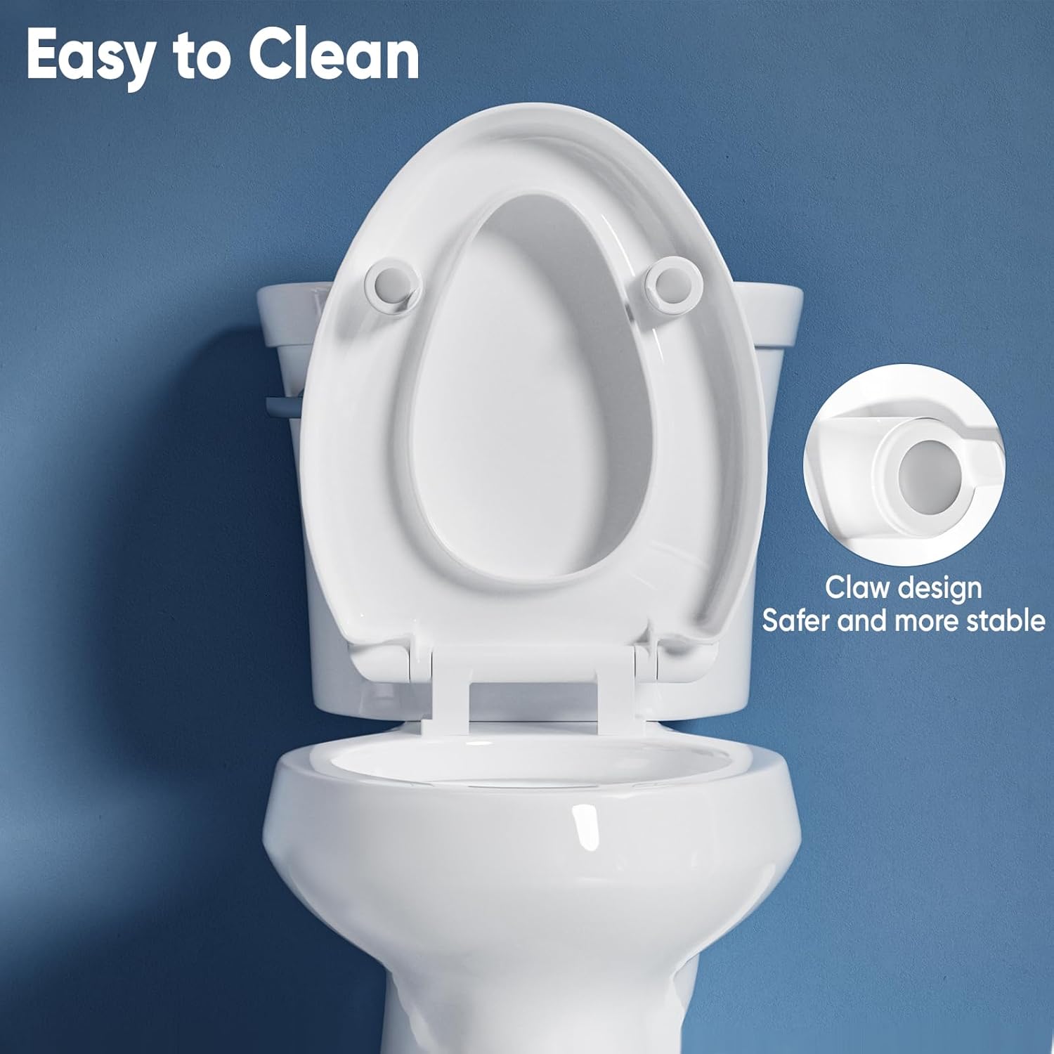 SAMODRA Raised Toilet Seat Riser, 3 Inch High Elevated Toilet Seat, Soft Close

