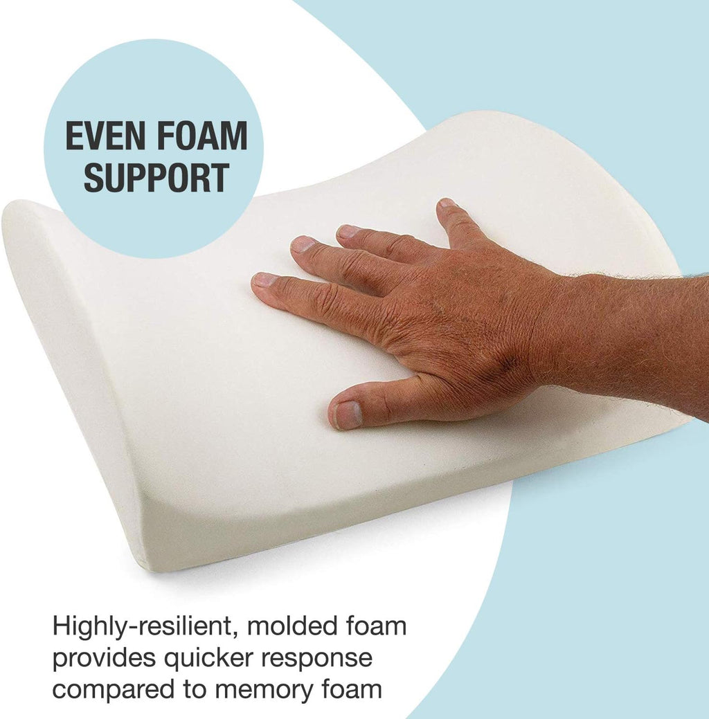 DMI Lumbar Support Pillow for Chair, Removable Washable Cover, Contoured Foam


