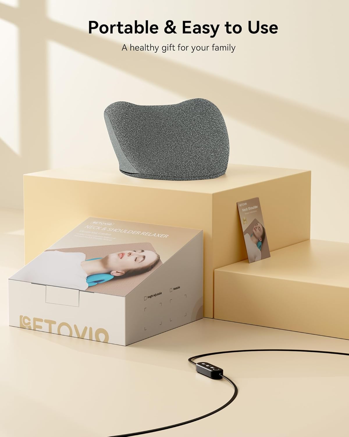 Heated Neck Traction Pillow for Cervical and Shoulder Pain Relief, Graphene USB

