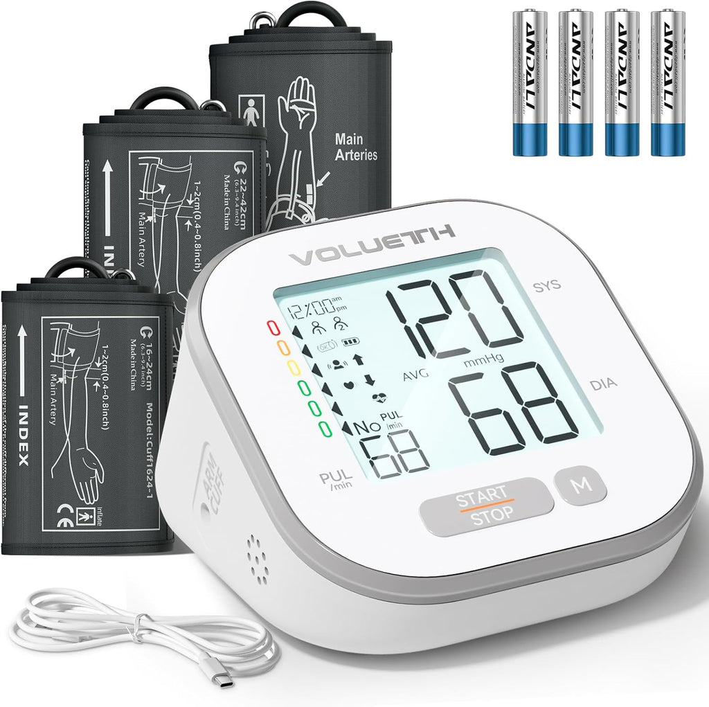 VOLUETH Blood Pressure Monitor for Home Use, Dual-User Memory, One-Button Start

