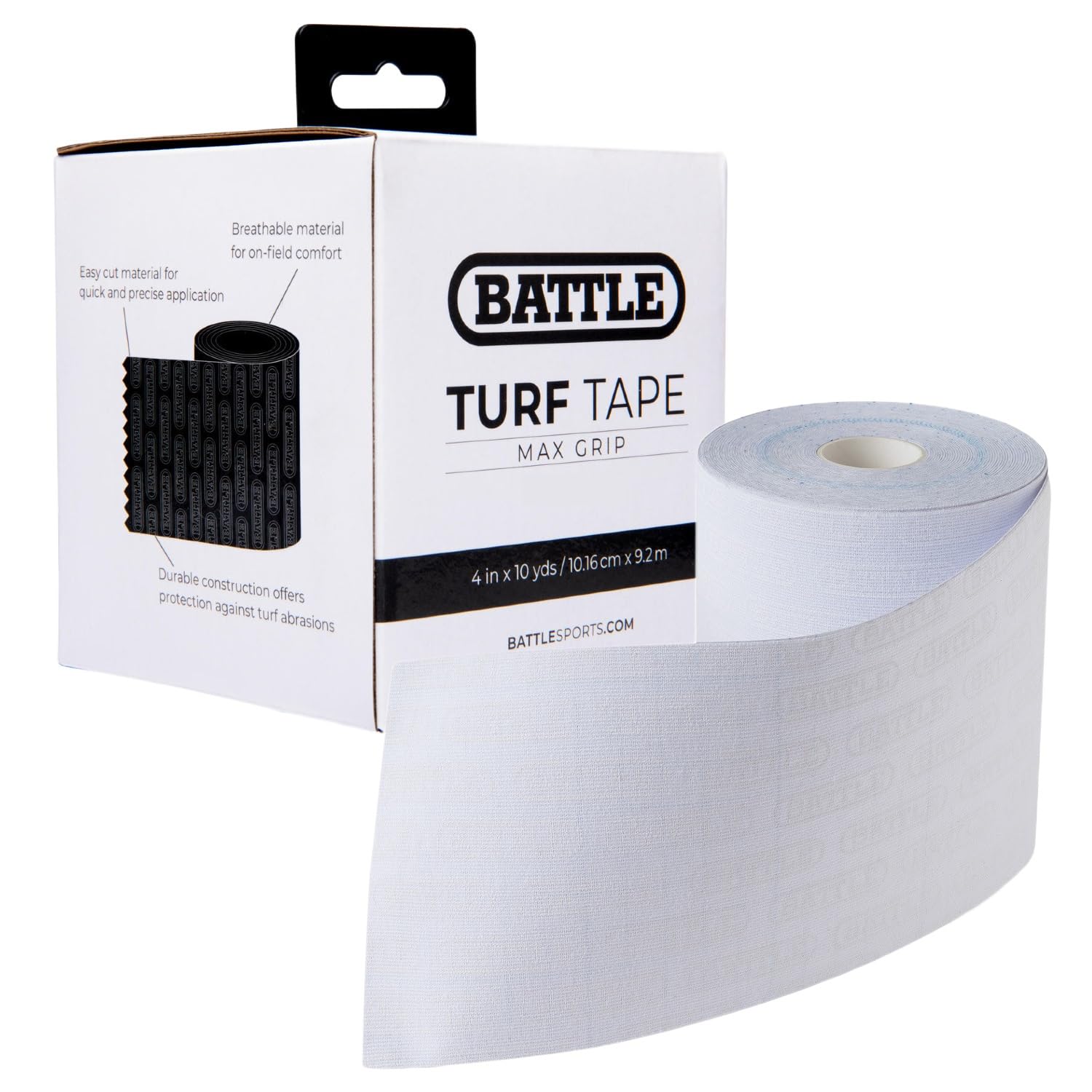 Battle Sports Waterproof Football Turf Tape, Extra Wide 4 in x 10 yd Roll


