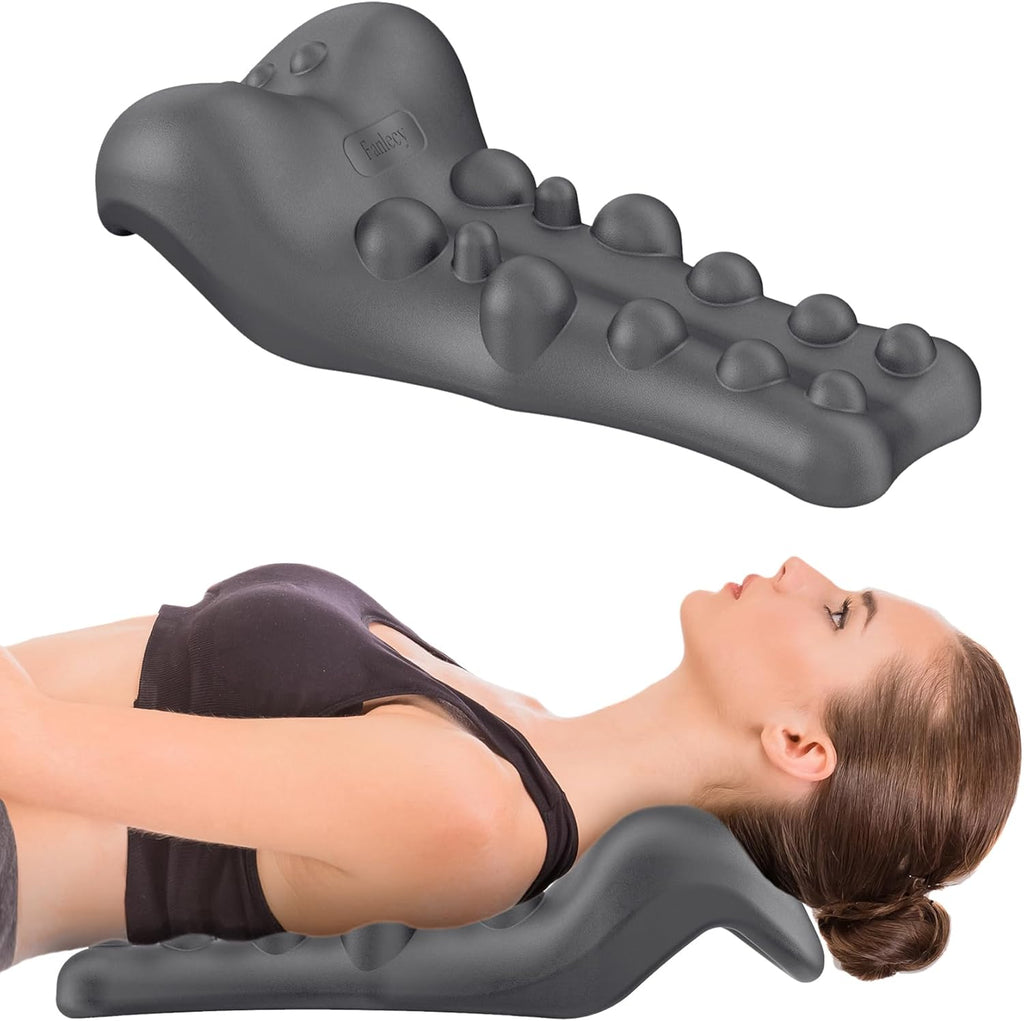 Neck and Shoulder Relaxer Cervical Traction Pillow with Upper Back Massage Point

