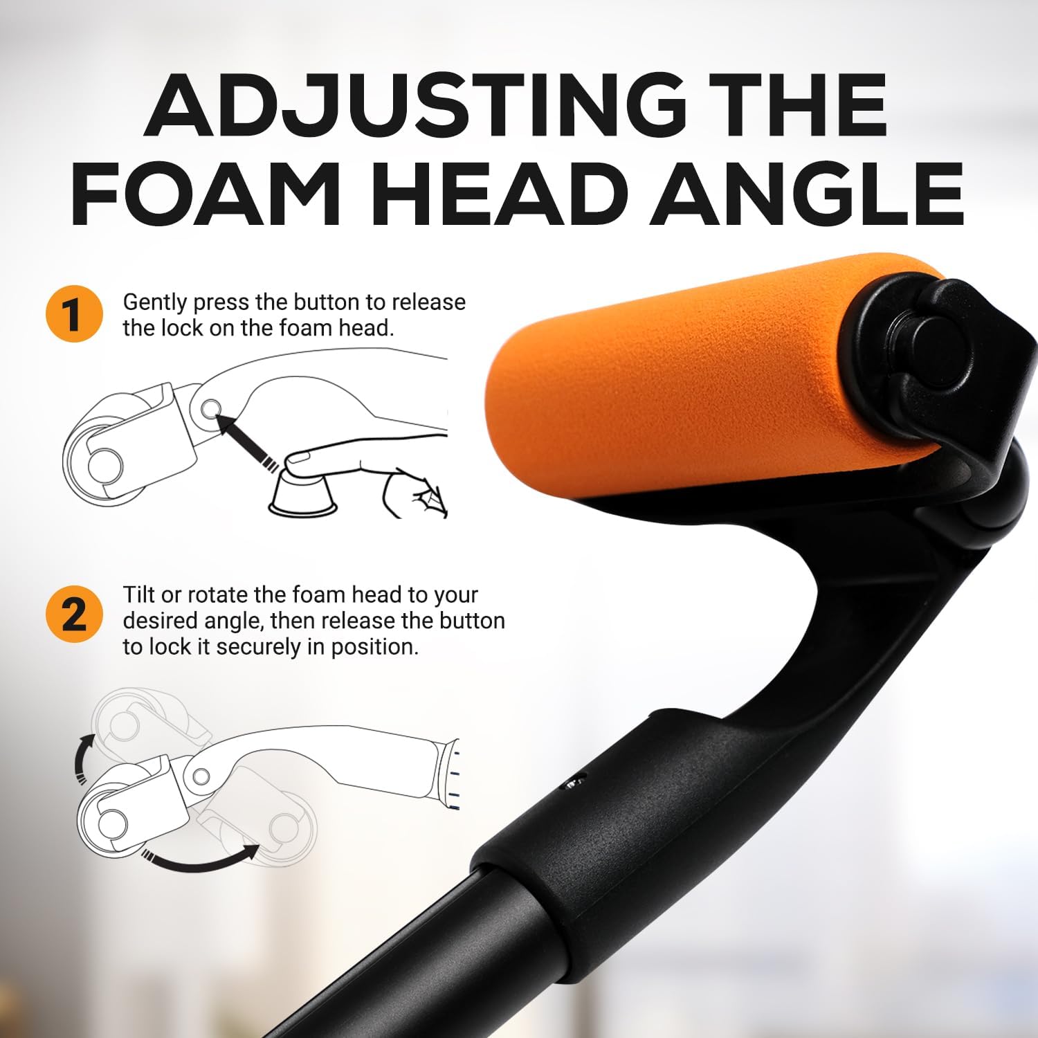 EZPIK Extendable Lotion Applicator for Back and Legs, Curved Foam Roller Handle

