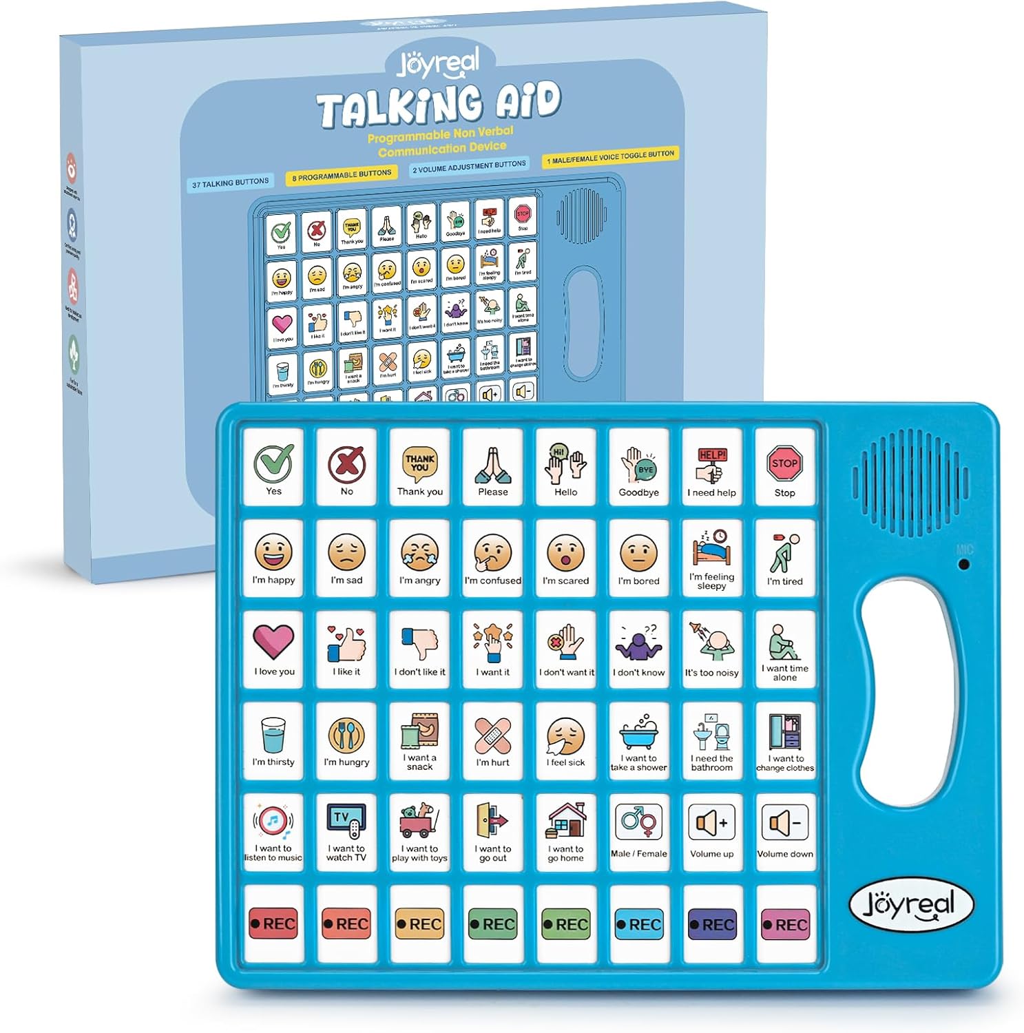 Joyreal AAC Communication Device for Autism, Nonverbal Talker with Programmable Buttons

