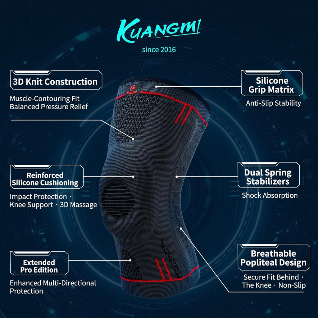 Kuangmi Knee Braces Support for Joint Pain Relief, Arthritis, Meniscus & Sports

