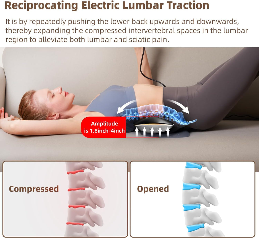 Electric Lumbar Traction Device with Airbag, Electrotherapy, Vibration & Heat

