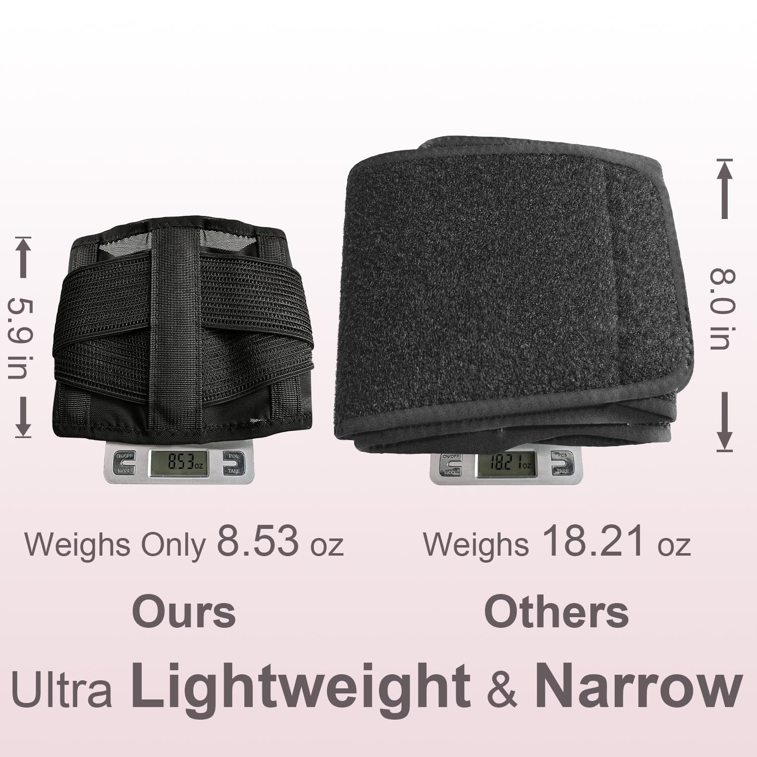 Ultra Breathable Thin Back Brace for Lower Back Pain, Adjustable Lumbar Support

