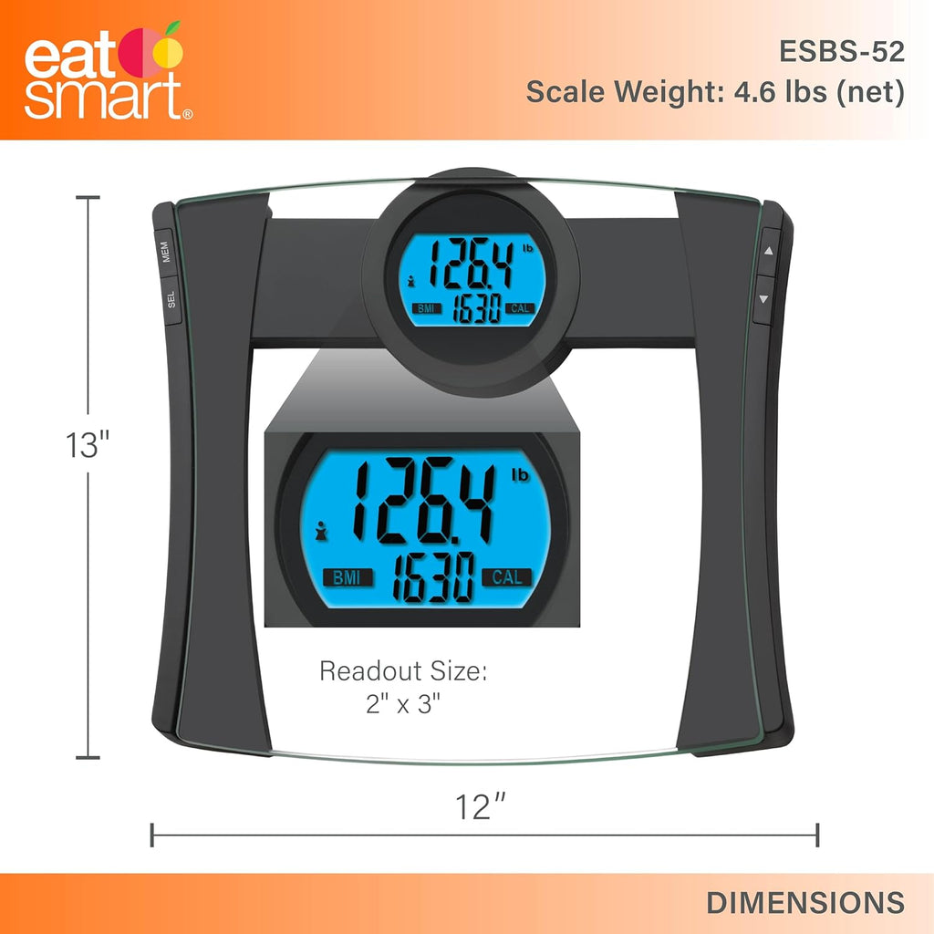 EatSmart Precision CalPal Digital Bathroom Scale, Body Metrics, 440 lb Capacity

