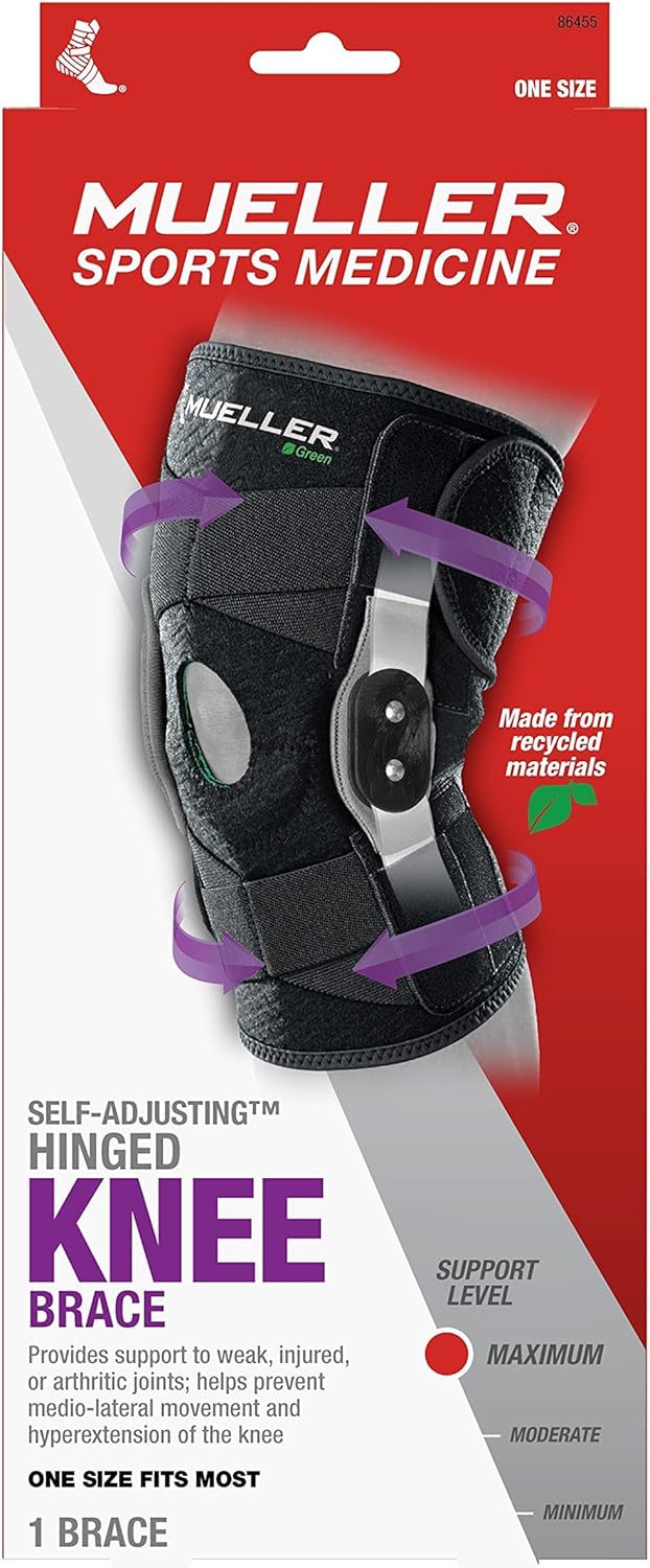 Mueller Sports Medicine Self-Adjusting Hinged Knee Brace for Arthritis and Sprains

