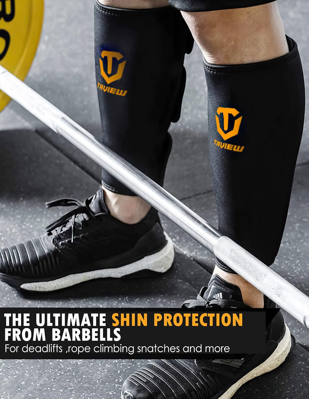 TAVIEW Weightlifting Shin Guards Neoprene Deadlift Calf Support 5mm

