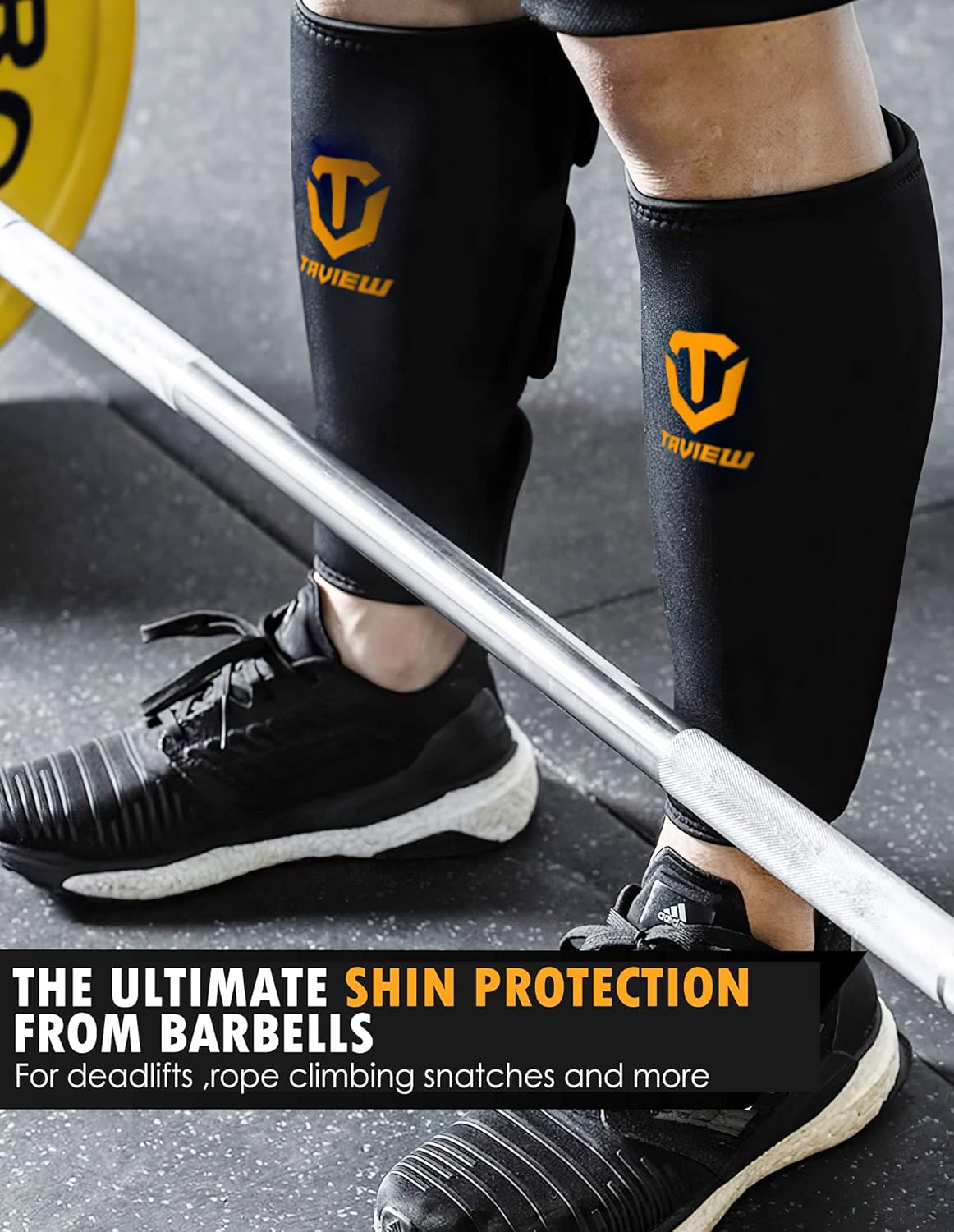 TAVIEW Weightlifting Shin Guards Neoprene Deadlift Calf Support 5mm

