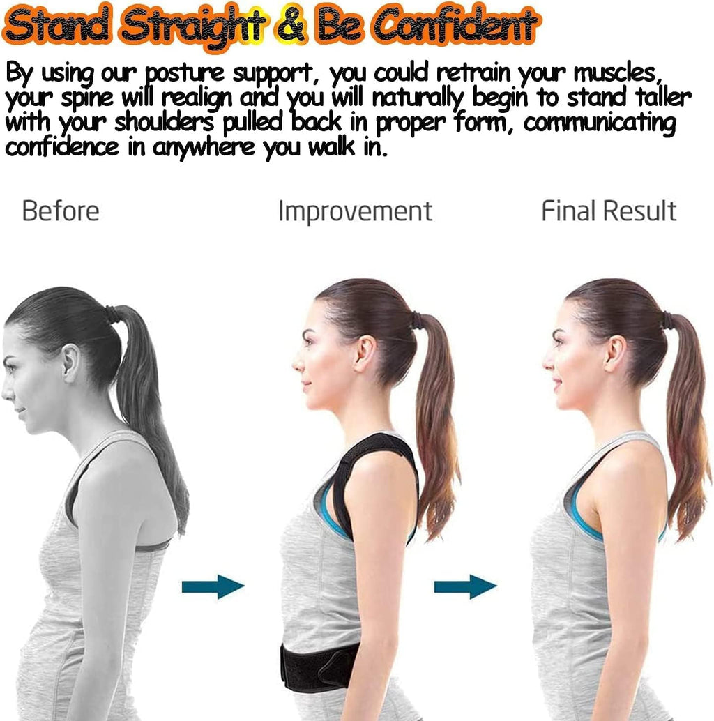 Posture Corrector Adjustable Back Straightener Support Belt for Men and Women

