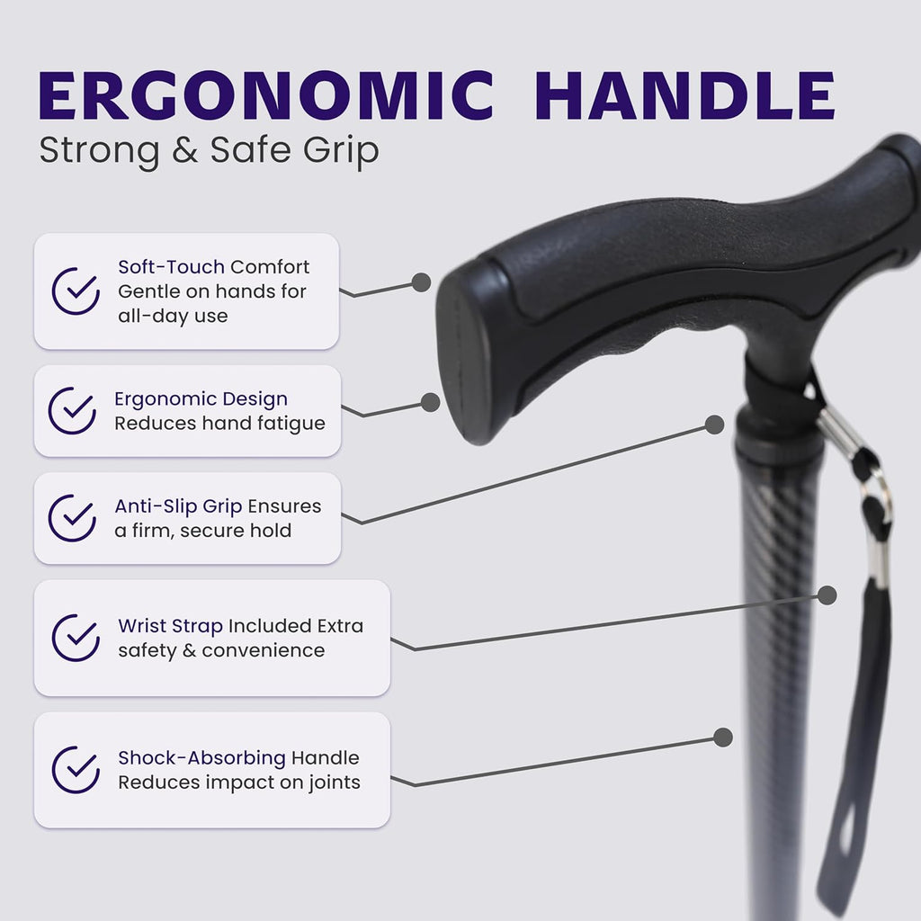 Dr. Aid Adjustable Aluminum Walking Cane, 3 and 4 Prong Mobility Stick, Non-Slip

