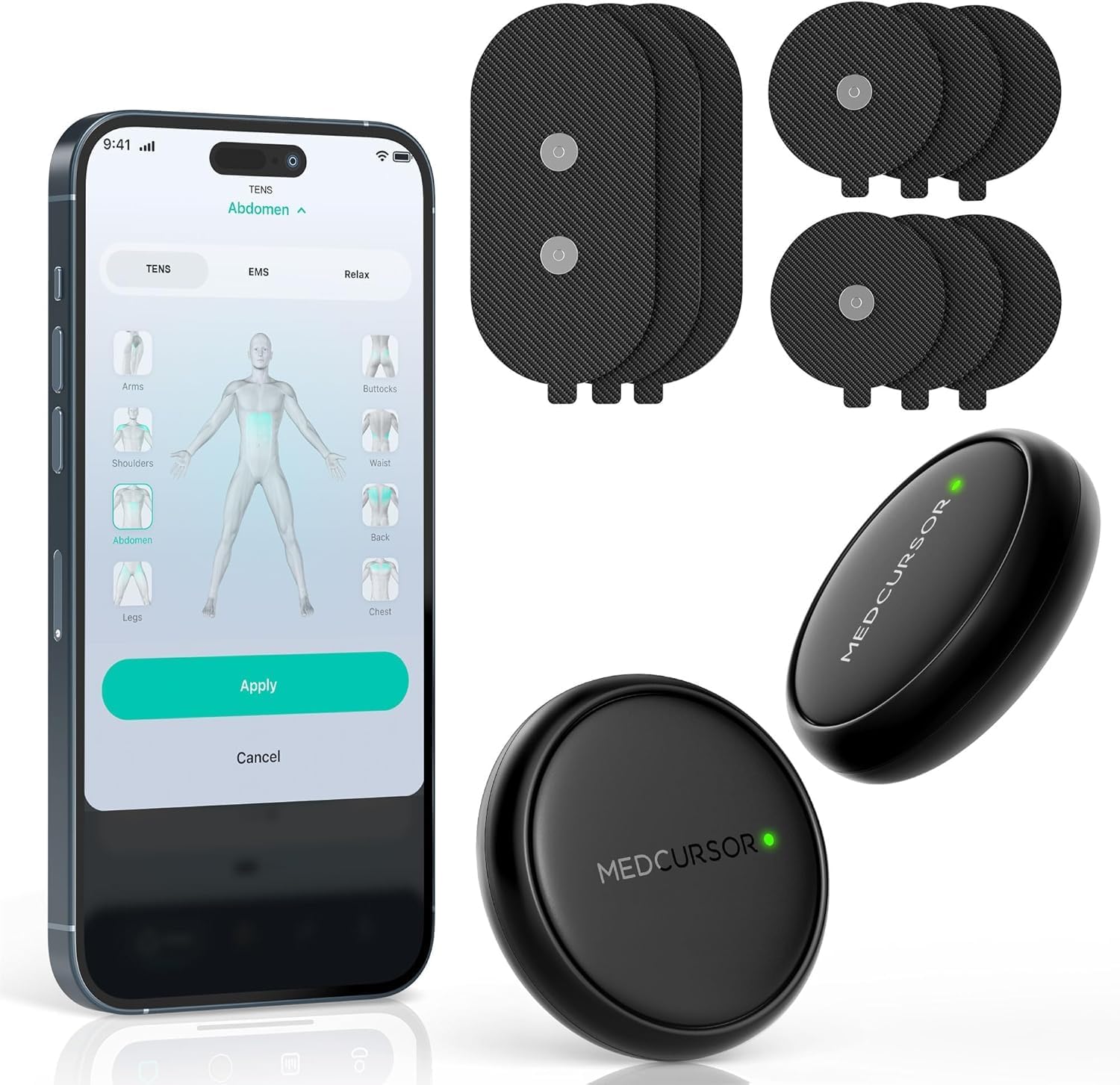 Medcursor Wireless 3-in-1 TENS EMS Relax Dual-Channel Muscle Stimulator with App

