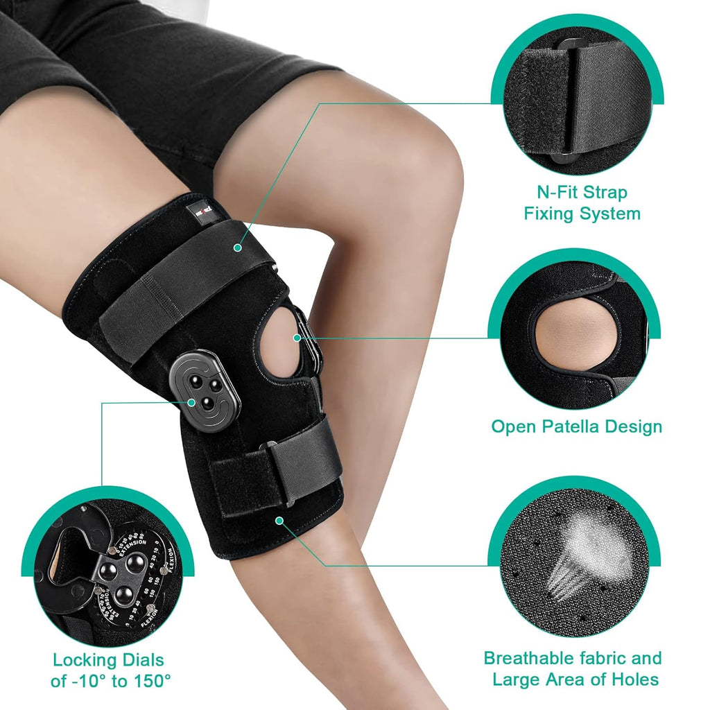 NEENCA Hinged Knee Brace with Locking Dials, ROM Knee Immobilizer for Support

