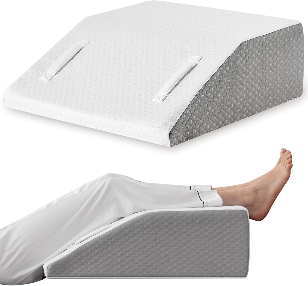 Ruqmuis Leg Elevation Wedge Pillow for After Surgery Foam Knee and Leg Relief

