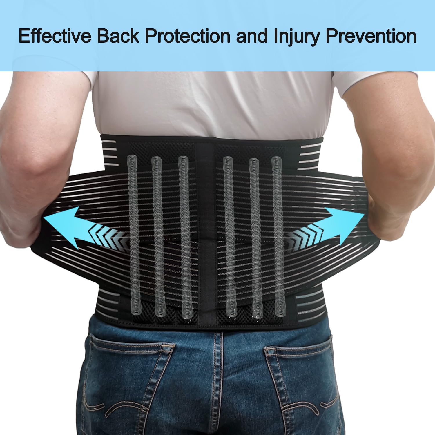 TESETON Back Brace for Men and Women, Lumbar Support Belt for Lower Back Pain

