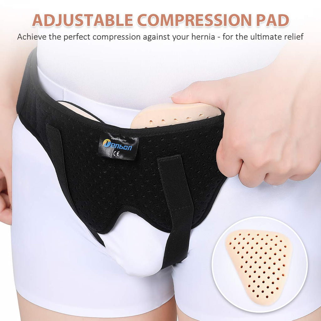 Tenbon Inguinal Hernia Belt for Men, Bilateral Groin Support Brace with Pads

