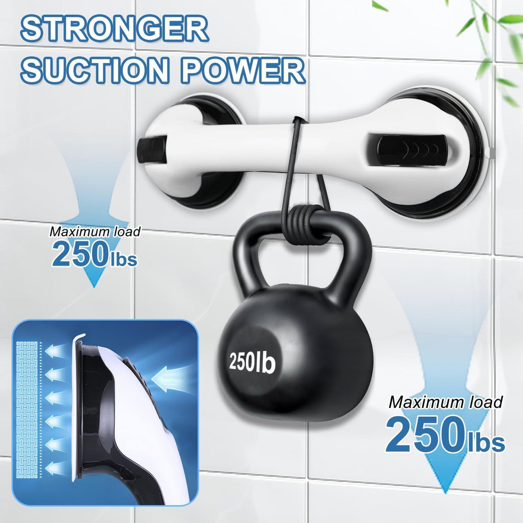 Grab Bars Suction Shower Handle for Bathtub and Shower, Non-Slip Safety Aid (2-Pack)

