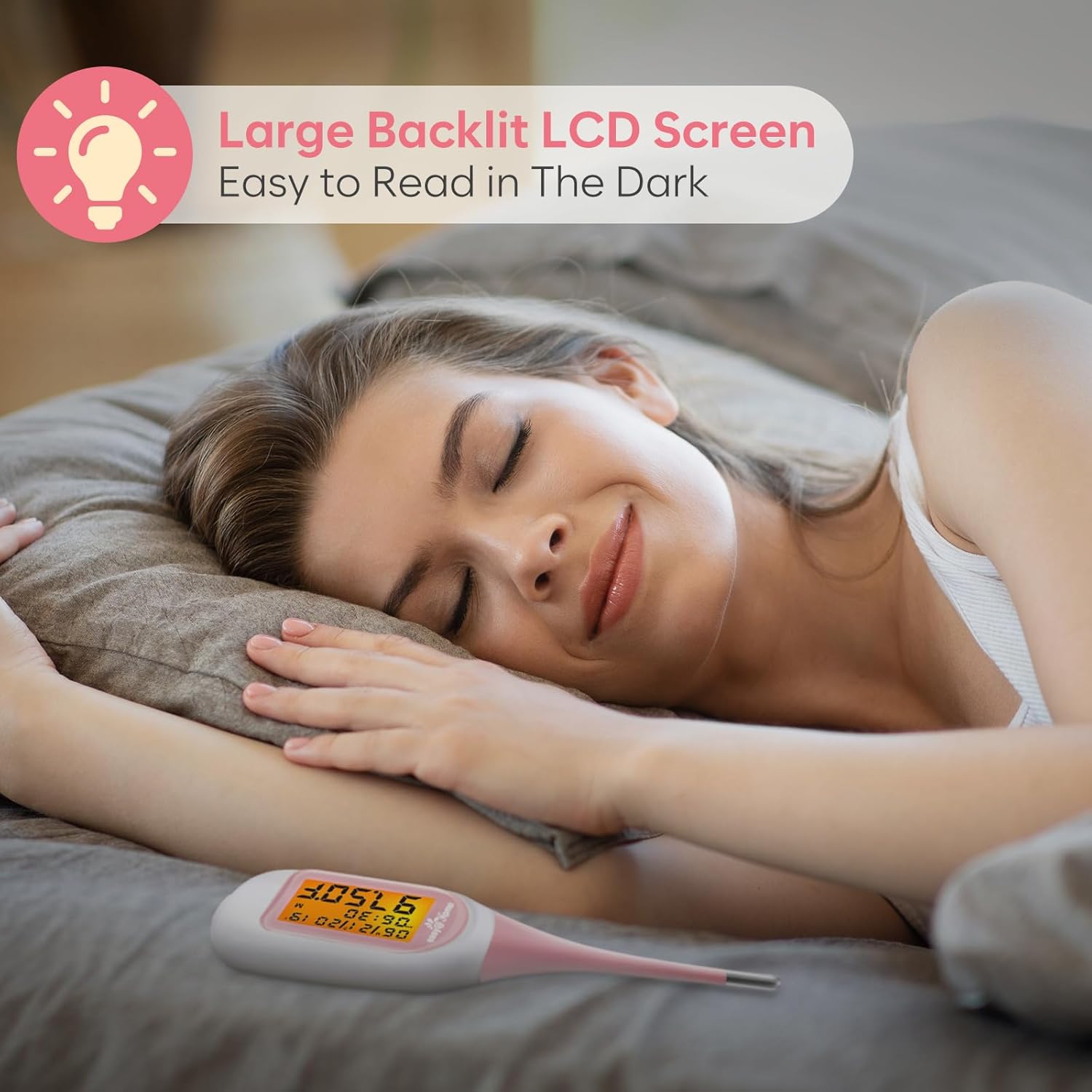 Easy@Home Smart Basal Thermometer Digital BBT Auto Sync with App and Backlit Screen

