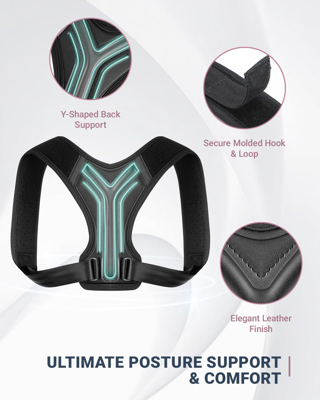 Upper Back Brace Posture Corrector for Women, Adjustable Thoracic Back Support

