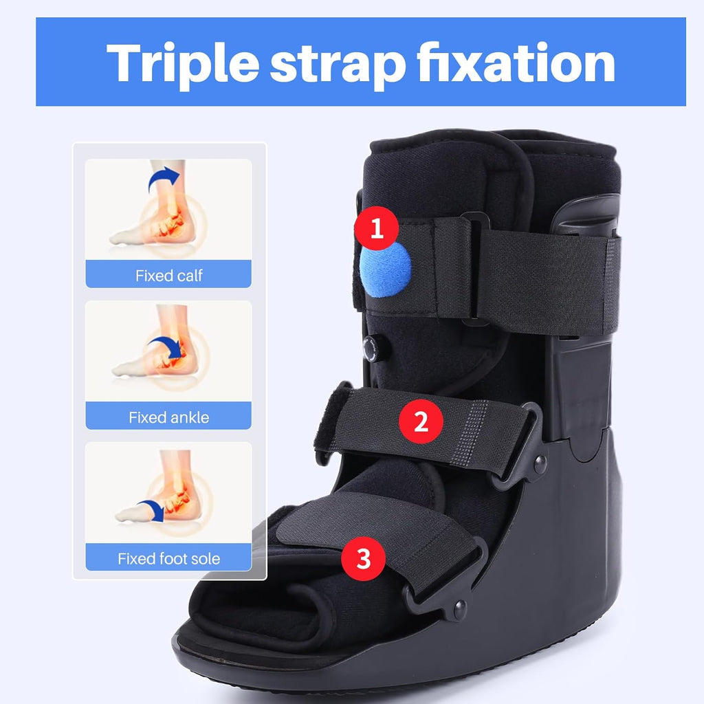 Inflatable Walking Boot Air CAM Walker Fracture Boot Orthopedic Brace Black

