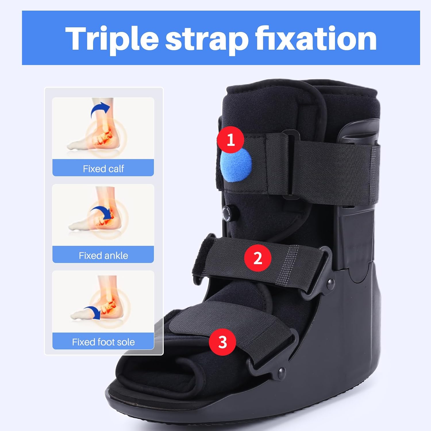 Inflatable Walking Boot Air CAM Walker Fracture Boot Orthopedic Brace Black

