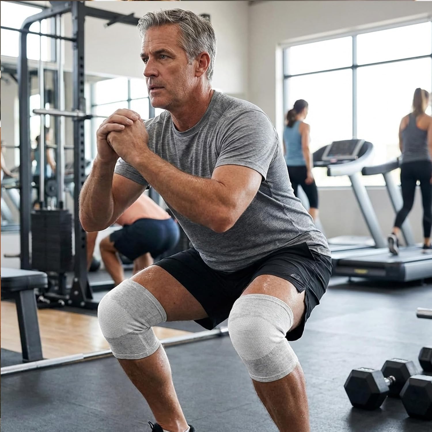 Onecompress Premium Bamboo Knee Sleeve 2-Pack, Compression Support for Knee Pain

